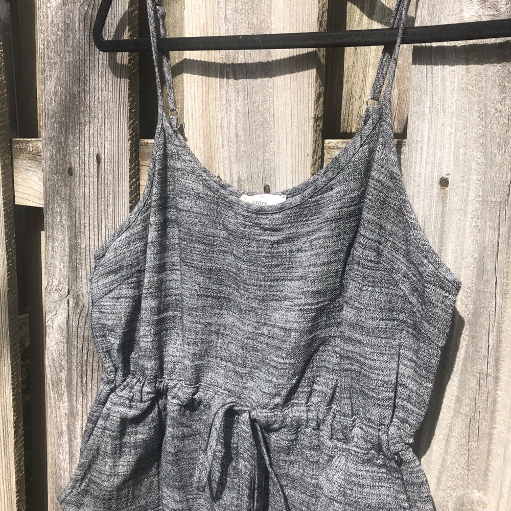 Entro cotton cropped pants romper with drawstring waist.